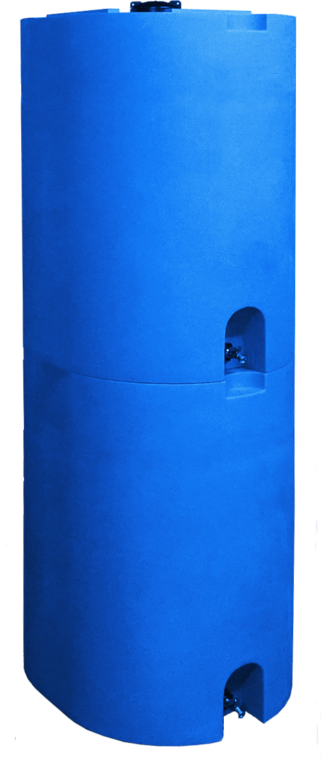 Blue 55 Gallon Water Storage Tank